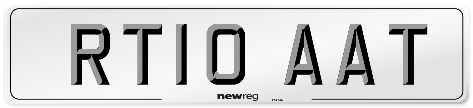 RT10 AAT Number Plate from New Reg